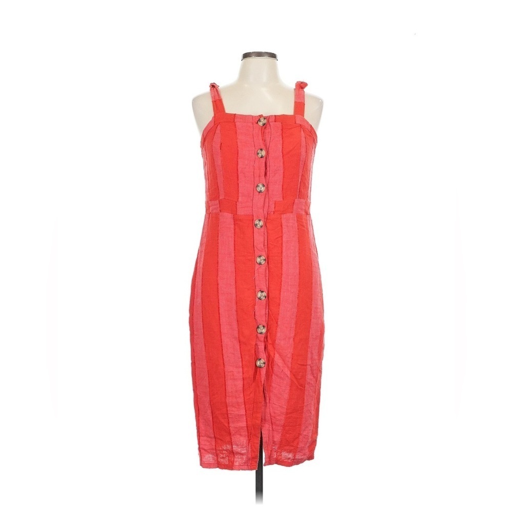 URBAN Romantics Coral Button-Down Midi Dress Size Large